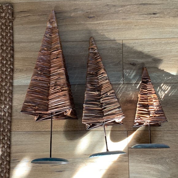 Wicker tree bundle qty 3 vintage unique euc woodland theme decor - Picture 5 of 8